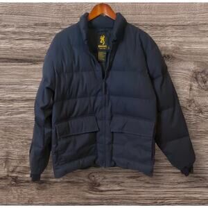 Browning Navy Blue Goose Down Puffer Jacket Men's Size Small